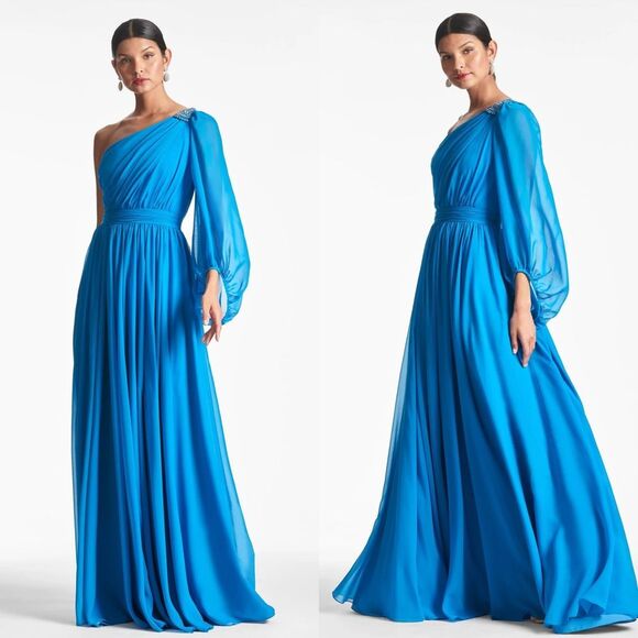 NWT Sachin & Babi Makayla One-Shoulder Gown Size 10 $995 - Picture 2 of 12